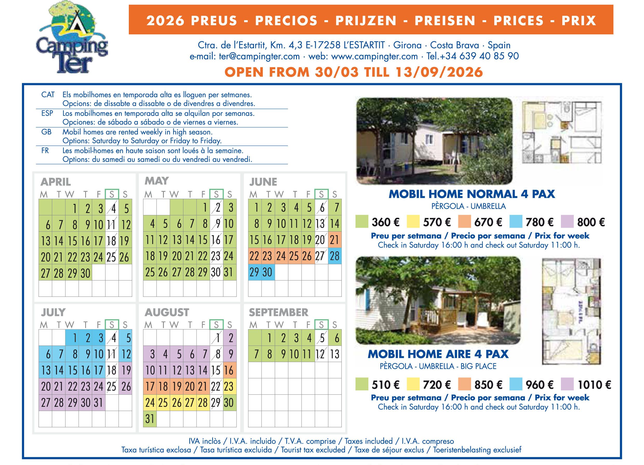 TER camping met stacaravans te huur.